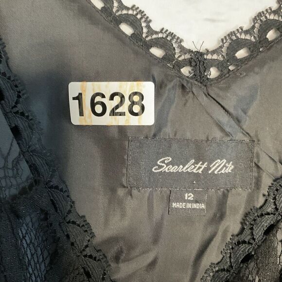 Scarlett Nite Black Little Dress Lace Overall Sleeveless Size 12 Cocktail Party - Picture 6 of 10